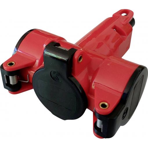 N & L 10191 3násobná zásuvka termoplast 230 V červená IP20