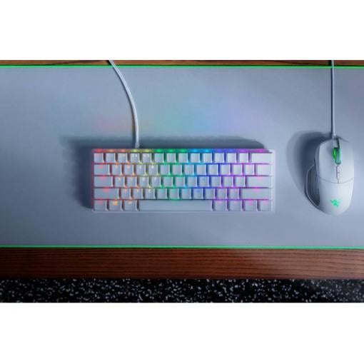 RAZER Huntsman Mini Mercury Edt. kabelový herní klávesnice anglická, QWERTY bílá s podsvícením