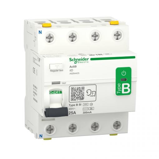 Schneider Electric A9Z64425 ochranný proudový spínač zbytkový proudový chránič B 25 A 0.3 A