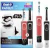 Oral-B D103 Black + D100 Star Wars elektrický dětský kartáček na zuby, rotační/oscilační, červená / bílá, černá/bílá, D103.413.3-D100.410.2K