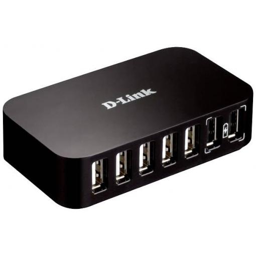 D-Link DUB-H7/E USB Hub 7 portů USB-A USB 2.0 480 MBit/s s portem pro rychlé nabíjení černá DUB-H7/E