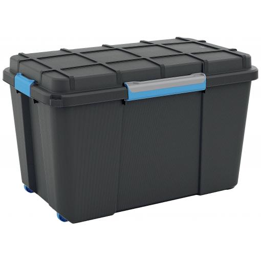KIS 241508 Úložný box, Scubba, stohovatelné, (š x v x h) 735 x 460 x 445 mm, šedomodrá, černá, 1 ks