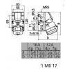 Bals Elektrotechnik 1010 1010 CEE zásuvka na stěnu, 1 ks