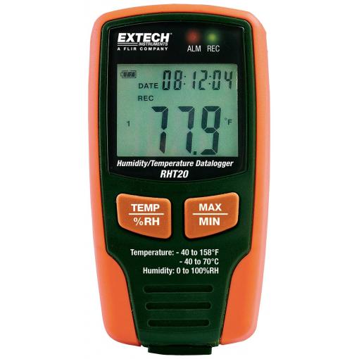 Extech RHT20 Datalogger pro měření vlhkosti a teploty, 0 % rF-100 % rF, Funkce dataloggeru