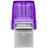 Kingston DataTraveler microDuo 3C USB flash disk Retail 256 GB nerezová ocel, fialová DTDUO3CG3/256GB USB 3.2 (Gen 1x1) , USB-C®