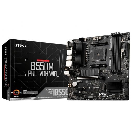 Micro Star International Computer B550M PRO-VDH WIFI Základní deska Socket (PC) AMD AM4 Tvarový faktor Micro-ATX Čipová sada základní desky AMD® B550