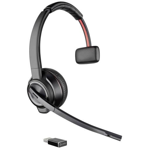 HP Poly Savi 8210 Monaural DECT Headset otevřená (On Ear) DECT mono černá regulace hlasitosti, Vypnutí zvuku mikrofonu