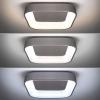 Solight LED stropní světlo čtvercové Treviso, 48W, 2880lm, stmívatelné, dálkové ovládání, šedá - WO769-G