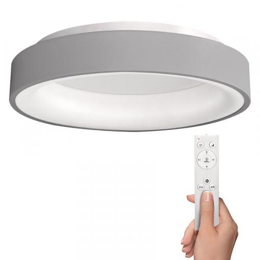 Solight LED stropní světlo kulaté Treviso, 48W, 2880lm, stmívatelné, dálkové ovládání, šedá - WO768-G