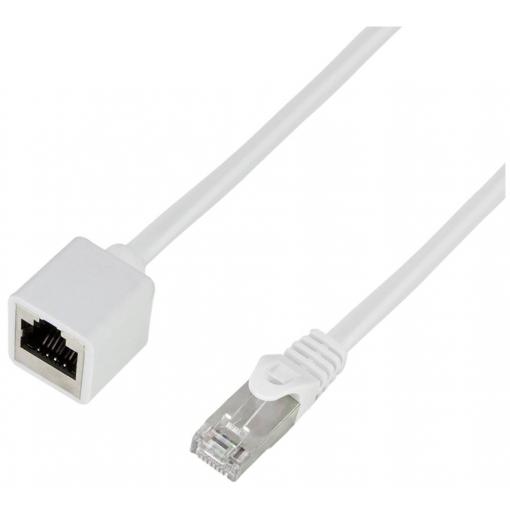 LogiLink CQX061S RJ45 síťové kabely, propojovací kabely CAT 6A S/FTP 3.00 m bílá samozhášecí, bez halogenů, stínění pletivem 1 ks