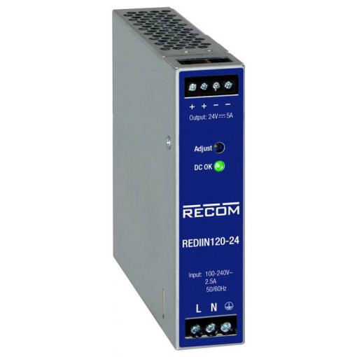 RECOM REDIIN120-12 síťový zdroj na DIN lištu 12 V 10 A 120 W Počet výstupů:1 x Obsah 1 ks
