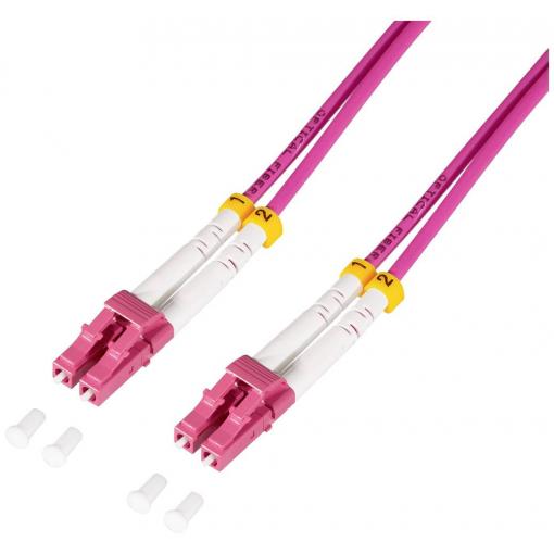 LogiLink FC4LC05 optické vlákno optické vlákno kabel 5.00 m fialová [1x LC/UPC zástrčka - 1x LC/UPC zástrčka] 50/125 µ Multimode OM4