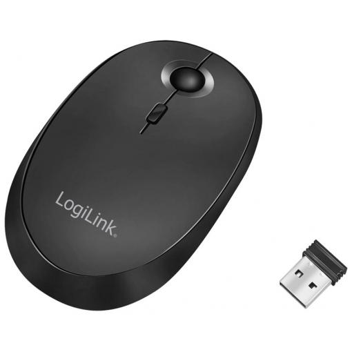 LogiLink ID0204 optická myš, přenos Bluetooth®, bezdrátový, 3 tlačítko, 1600 dpi, černá