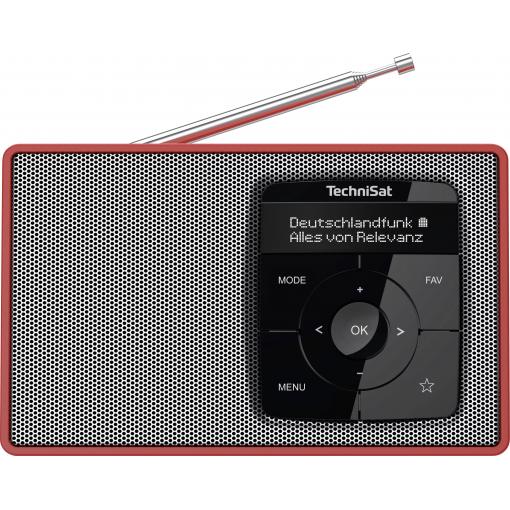 TechniSat DIGITRADIO 2 0003/3910 stolní rádio, DAB+, FM, DAB+, FM, Bluetooth, funkce alarmu, červenostříbrná