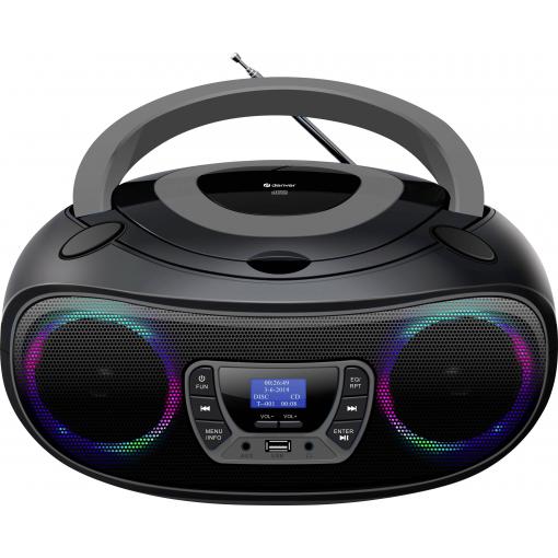 Denver TDB-212GR 111141900020 rádio s CD, DAB+, DAB, FM, AUX, USB, Bluetooth, CD, černá, šedá