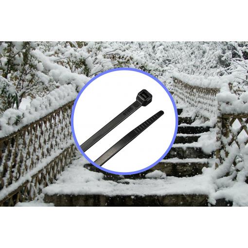 TRU COMPONENTS TC-12523700 stahovací pásky 300 mm 4.8 mm černá Odolnost proti chladu 100 ks