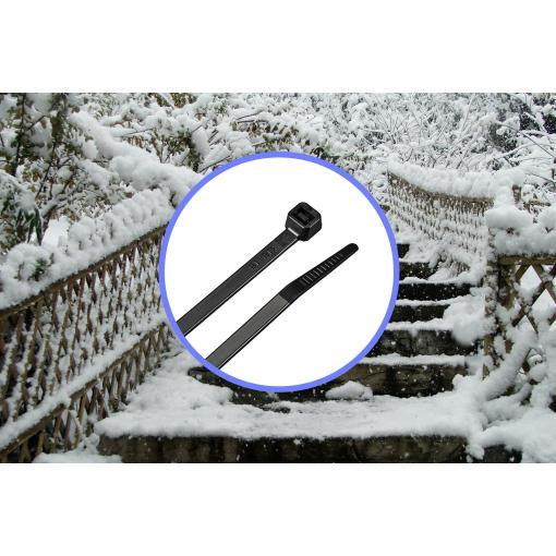 TRU COMPONENTS TC-12523696 stahovací pásky 250 mm 4.8 mm černá Odolnost proti chladu 100 ks