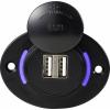 TRU COMPONENTS TC-12114148 Dual USB a vestavná zásuvka s osvětlením Množství: 1 ks