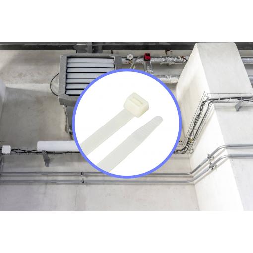 TRU COMPONENTS TC-12533312 stahovací pásky 280 mm 12.7 mm přírodní bílá HVAC 100 ks