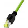 LogiLink CQM085S RJ45 síťové kabely, propojovací kabely CAT 6A 7.50 m zelená samozhášecí, bez halogenů, odolné proti kyselinám, odolné proti UV záření, odolné