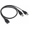 Renkforce USB kabel USB 3.0 USB-A zástrčka, USB-A zásuvka 0.50 m černá RF-5719752
