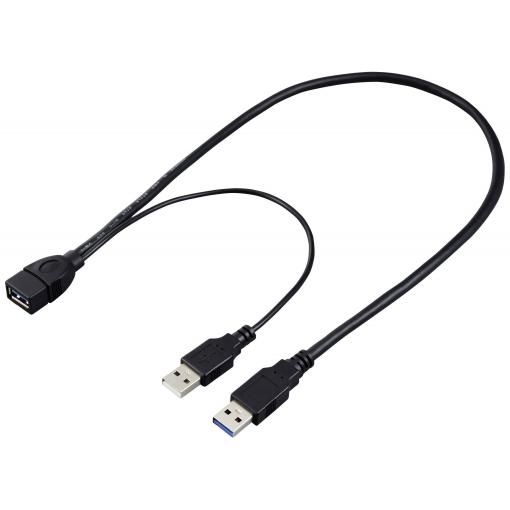 Renkforce USB kabel USB 3.0 USB-A zástrčka, USB-A zásuvka 0.50 m černá RF-5719752