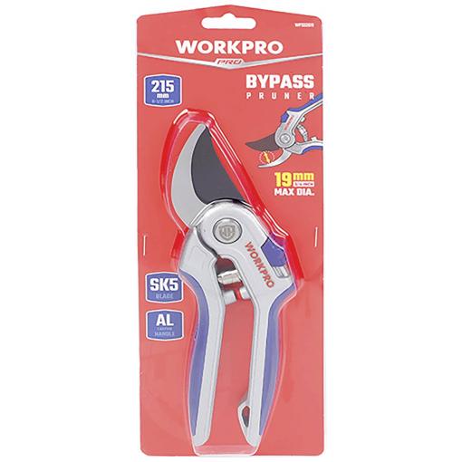 WorkPro WP332011 Pákové nůžky s nastavením výšky sečení, vč. nůžkového adaptéru na trávu a keře