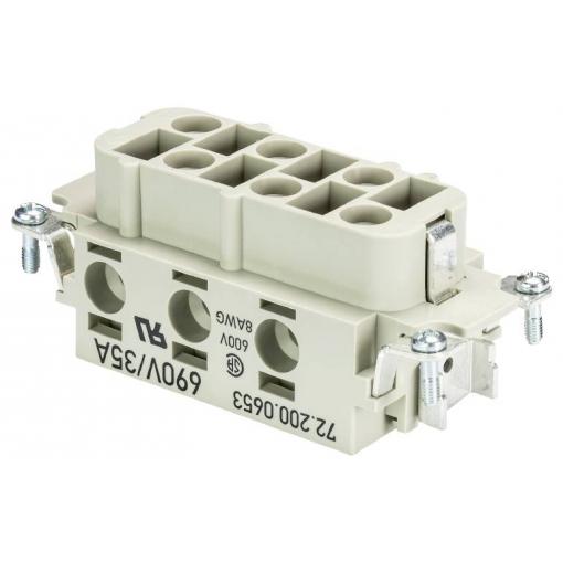 Wieland Electric 72.200.0653.0 konektorová vložka, zásuvka Počet kontaktů 6 10 ks