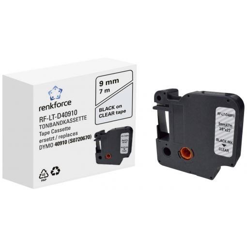 Renkforce RF-LT-D40910 kompatibilní náhradní DYMO D1 - 40910 9 mm Barva pásky: transparentní Barva písma: černá 7 m