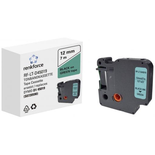 Renkforce RF-LT-D45019 kompatibilní náhradní DYMO D1 - 45019 12 mm Barva pásky: zelená Barva písma: černá 7 m