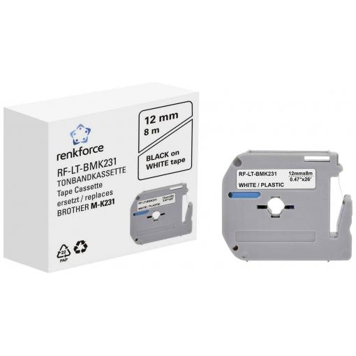 Renkforce RF-LT-BMK231 kompatibilní náhradní Brother M-K231 plast 12 mm Barva pásky: bílá Barva písma: černá 8 m