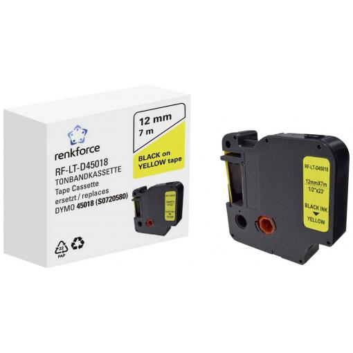 Renkforce RF-LT-D45018 kompatibilní náhradní DYMO D1 - 45018 12 mm Barva pásky: žlutá Barva písma: černá 7 m