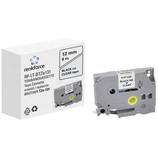 Renkforce RF-LT-BTZe131 kompatibilní náhradní Brother TZe-131 12 mm Barva pásky: transparentní Barva písma: černá 8 m