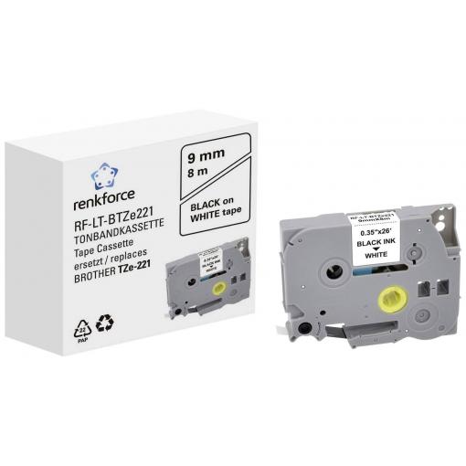 Renkforce RF-LT-BTZe221 kompatibilní náhradní Brother TZe-221 9 mm Barva pásky: bílá Barva písma: černá 8 m