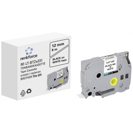 Renkforce RF-LT-BTZe231 kompatibilní náhradní Brother TZe-231 12 mm Barva pásky: bílá Barva písma: černá 8 m