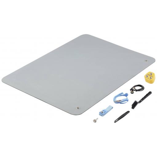 TRU COMPONENTS TC-12494244 ESD set rohoží šedá (d x š x v) 650 x 500 x 2 mm 1 sada