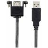 Renkforce USB kabel USB 2.0 USB-A zástrčka, USB-A zásuvka 0.25 m černá Pro vestavbu, lze šroubovat RF-5720402