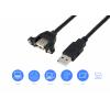Renkforce USB kabel USB 2.0 USB-A zástrčka, USB-A zásuvka 1.00 m černá Pro vestavbu, lze šroubovat RF-5720386