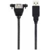 Renkforce USB kabel USB 2.0 USB-A zástrčka, USB-A zásuvka 1.00 m černá Pro vestavbu, lze šroubovat RF-5720386