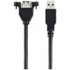 Renkforce USB kabel USB 3.0 USB-A zástrčka, USB-A zásuvka 1.00 m černá Pro vestavbu, lze šroubovat RF-5720388