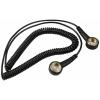 TRU COMPONENTS TC-12356296 ESD zemnicí kabel černá 2.40 m tlačítko 10 mm, tlačítko 10 mm
