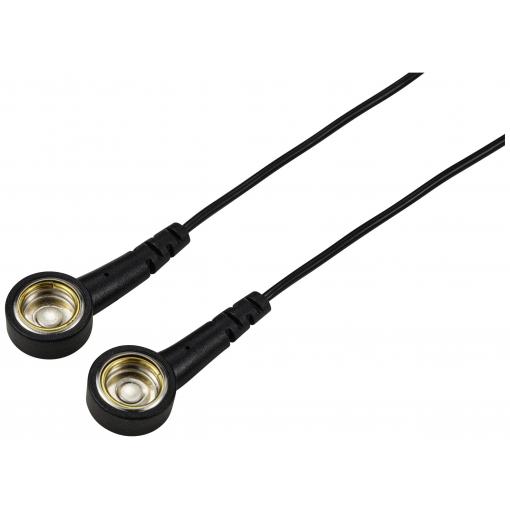TRU COMPONENTS TC-12356300 ESD zemnicí kabel černá 1.80 m tlačítko 10 mm, tlačítko 10 mm