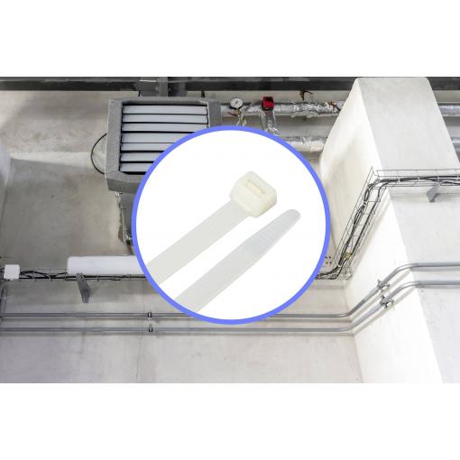 TRU COMPONENTS TC-12626016 stahovací pásky 550 mm 12.7 mm přírodní bílá HVAC 100 ks
