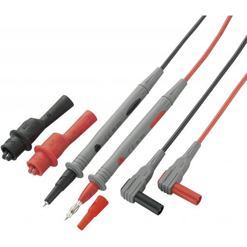 VOLTCRAFT MS-2 sada bezpečnostních měřicích kabelů lamelová zástrčka 4 mm zkušební hroty černá, červená 1 sada