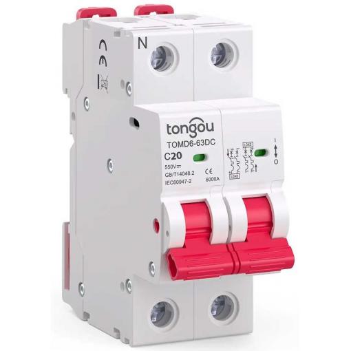Jistič DC 40 A/C 2P Tongou TOMD6-63, DIN lišta