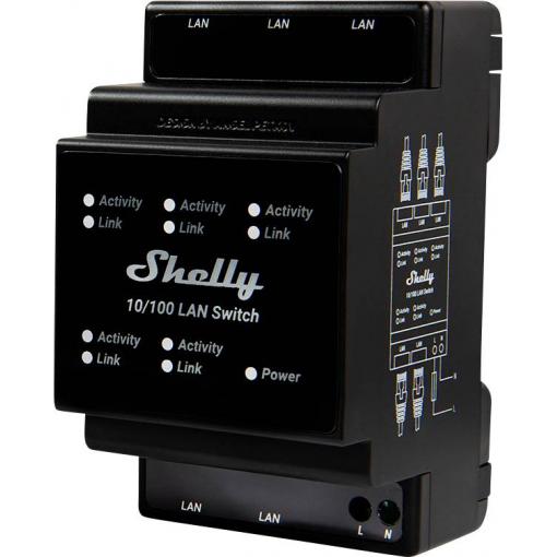Shelly Shelly LAN Switch relé na DIN lištu