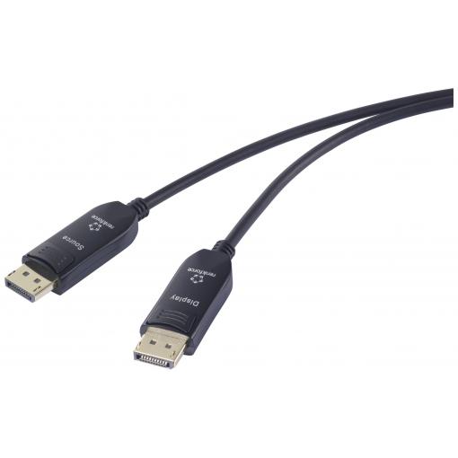 Renkforce optické vlákno / DisplayPort kabel Konektor DisplayPort, Konektor DisplayPort 10.00 m černá RF-6117766 8K UHD Kabel DisplayPort