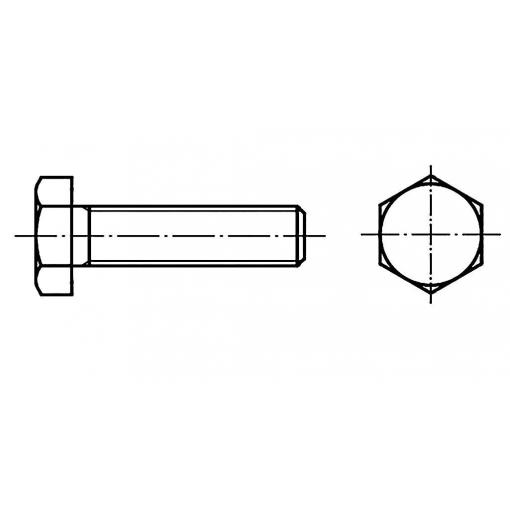TOOLCRAFT 126876 šestihranný šroub M20 190 mm vnější šestihran DIN 933 ocel 25 ks