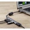 Renkforce RF-6250246 USB Hub 3 + 1 port USB-A USB 2.0 480 MBit/s s hliníkovým krytem černá RF-6250246