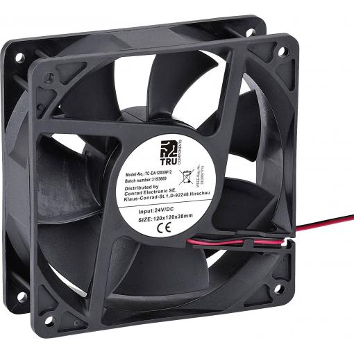 TRU COMPONENTS TC-DA12038-12 axiální ventilátor, 24 V/DC, 220.8 m³/h, (d x š x v) 120 x 120 x 38 mm, TC-12774676